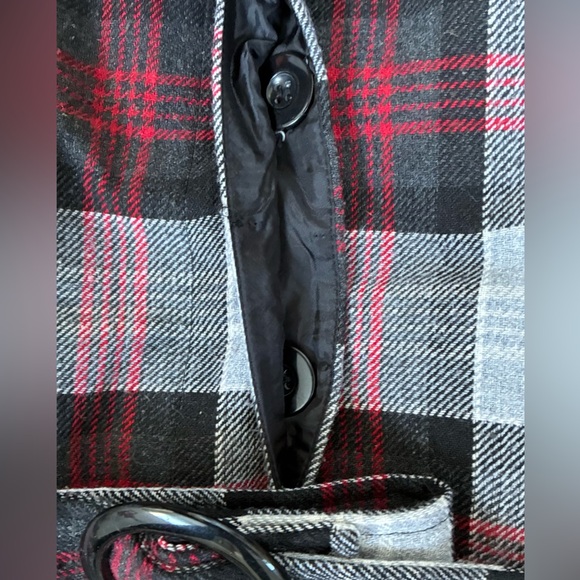 PLAID WOOL BLEND PEA COAT MAJORA - Picture 4 of 10